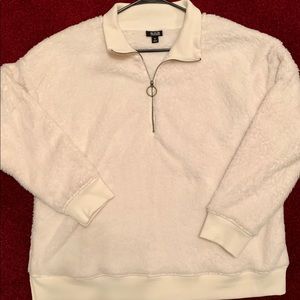 A.N.A Half Zip Faux Fur Oversized Jacket